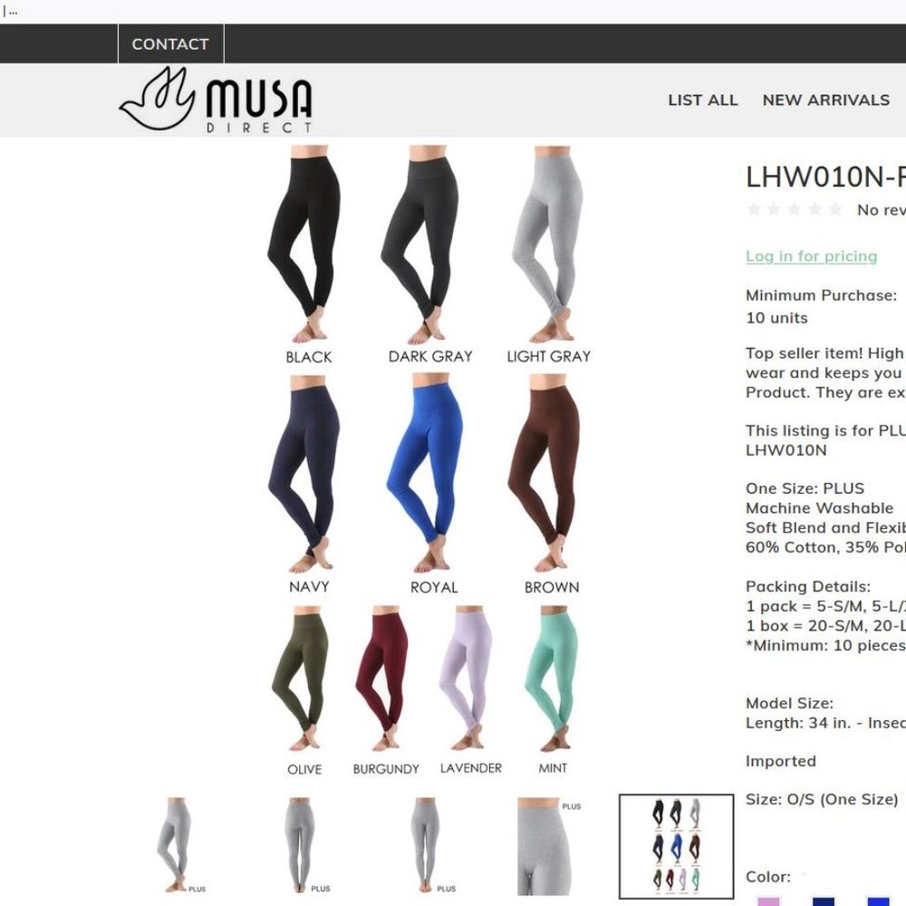 Highwaisted Breathable Cotton Leggings - Picture 3 of 4